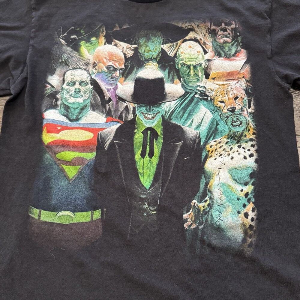 Justice League Unlimited DC Comics Villains T-Shirt Sz M Black Superman Joker